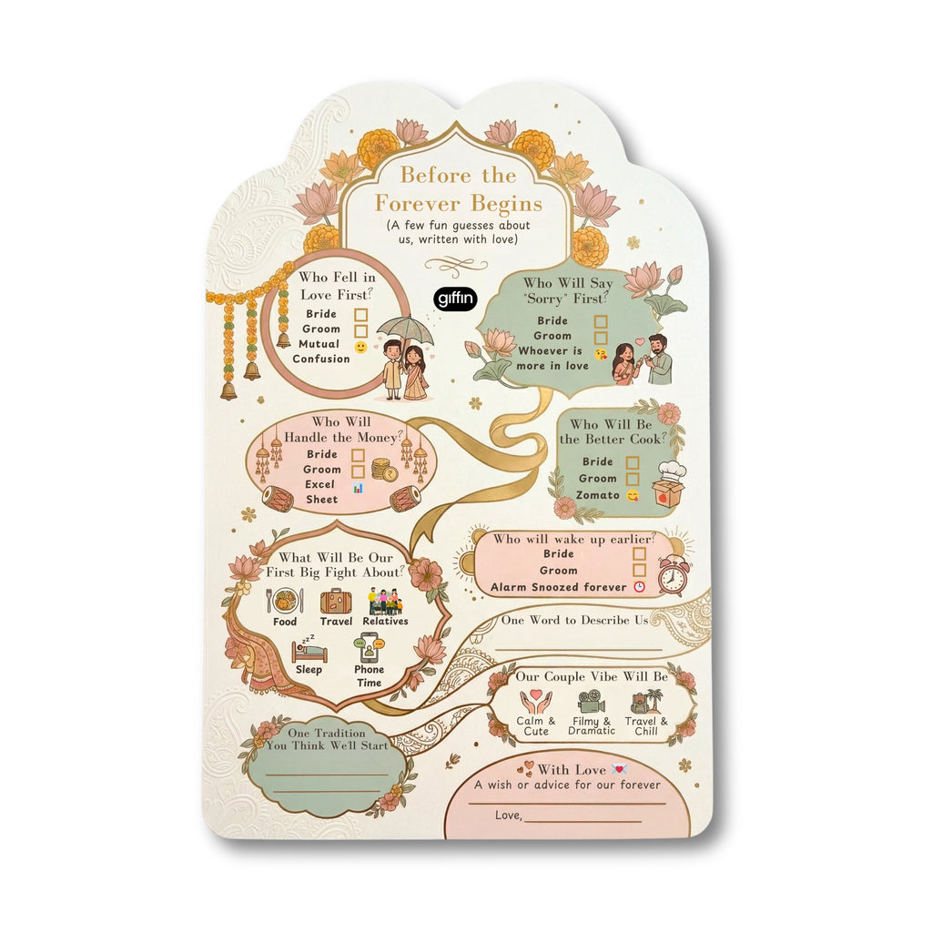 Wedding Game Card – Couple Prediction Game & Keepsake