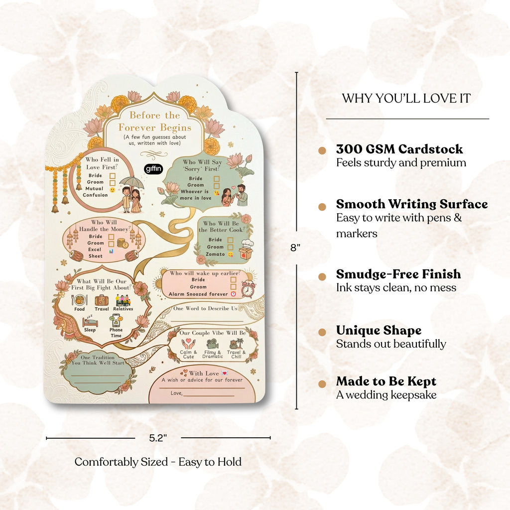 Wedding Game Card – Couple Prediction Game & Keepsake