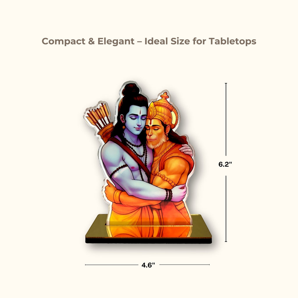 Lord Ram Embracing Hanuman Acrylic Idol