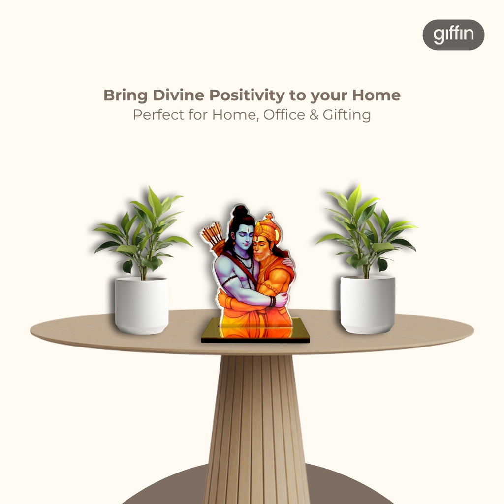 Lord Ram Embracing Hanuman Acrylic Idol