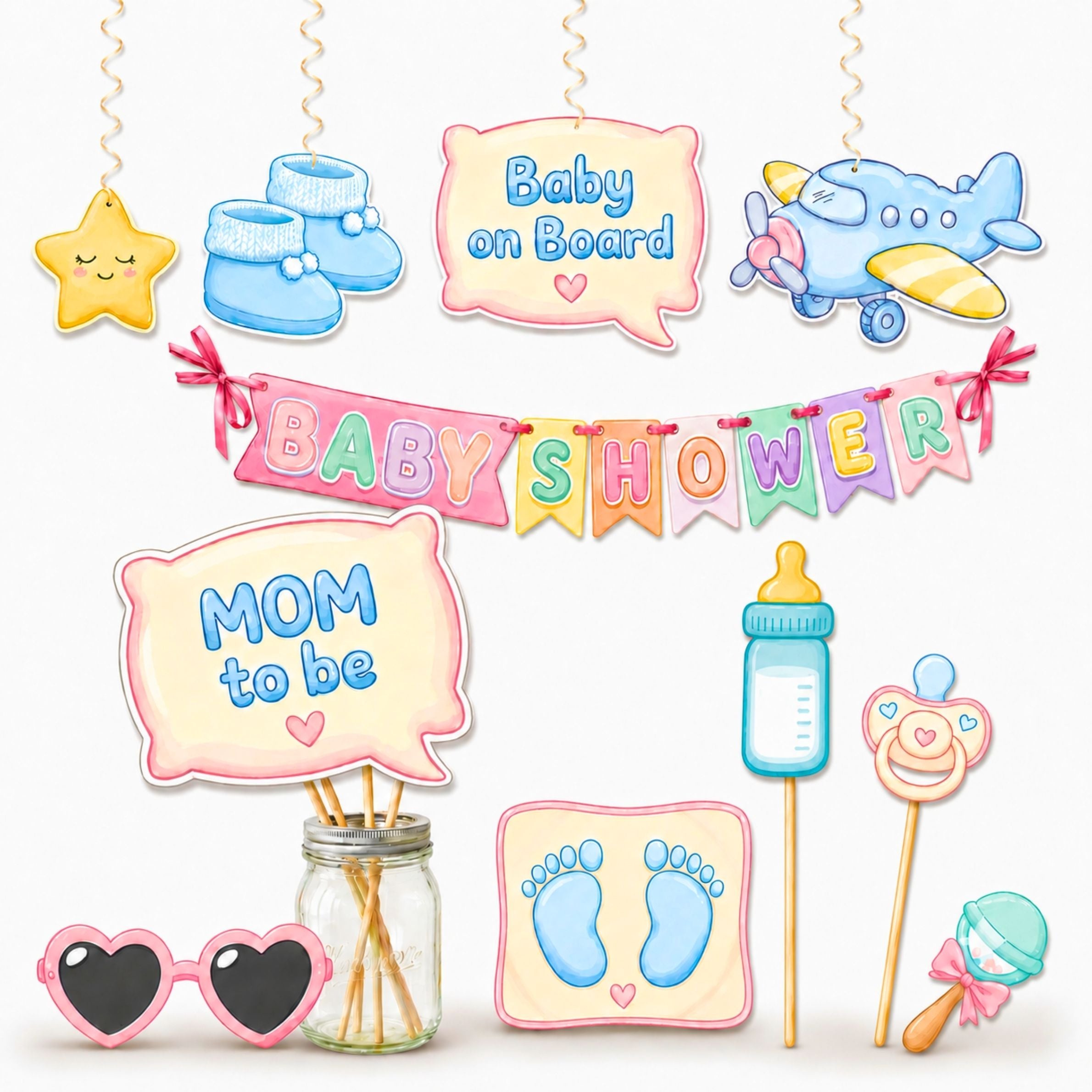 Baby Shower Decoration Pack - 21 Pcs