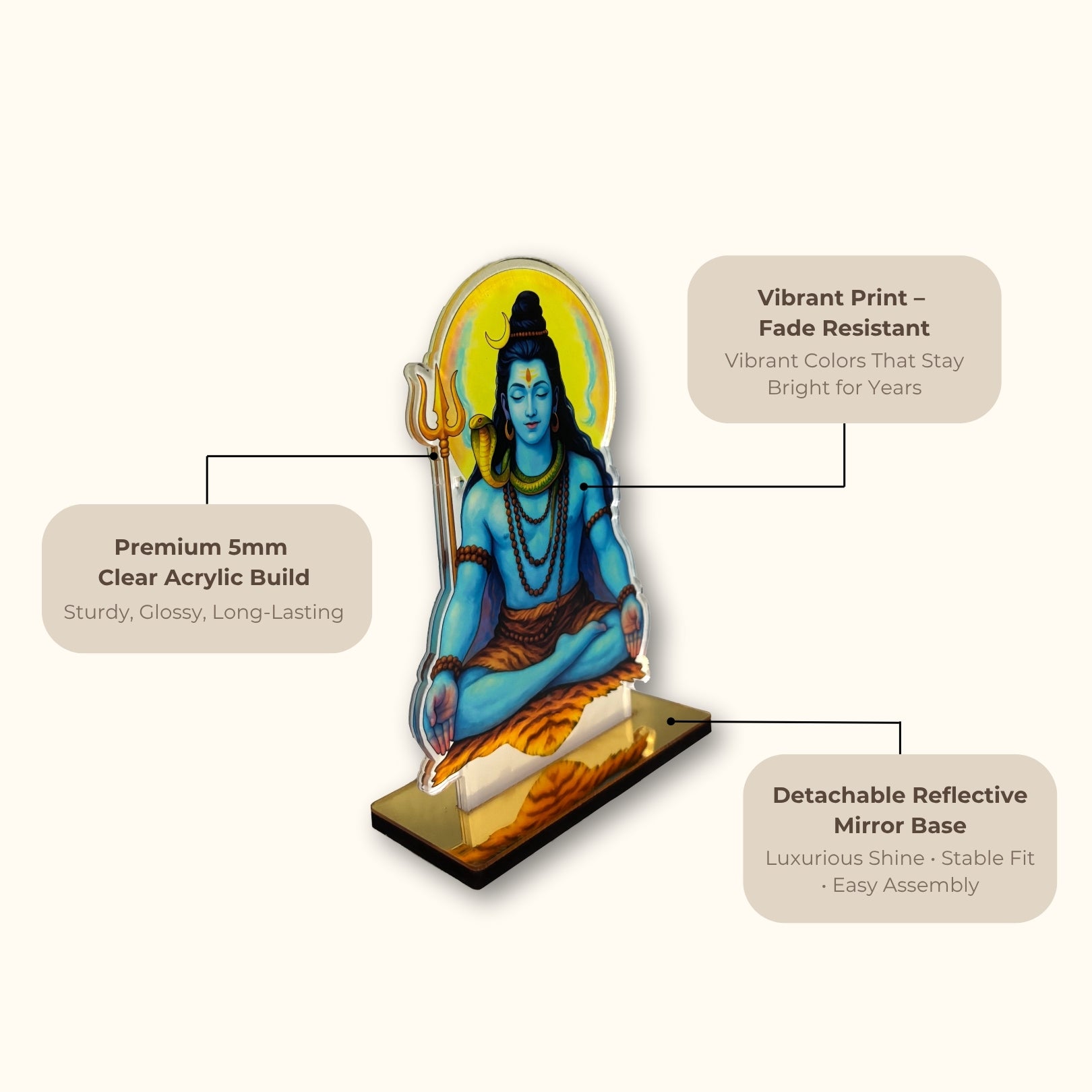 Lord Shiva Acrylic Idol