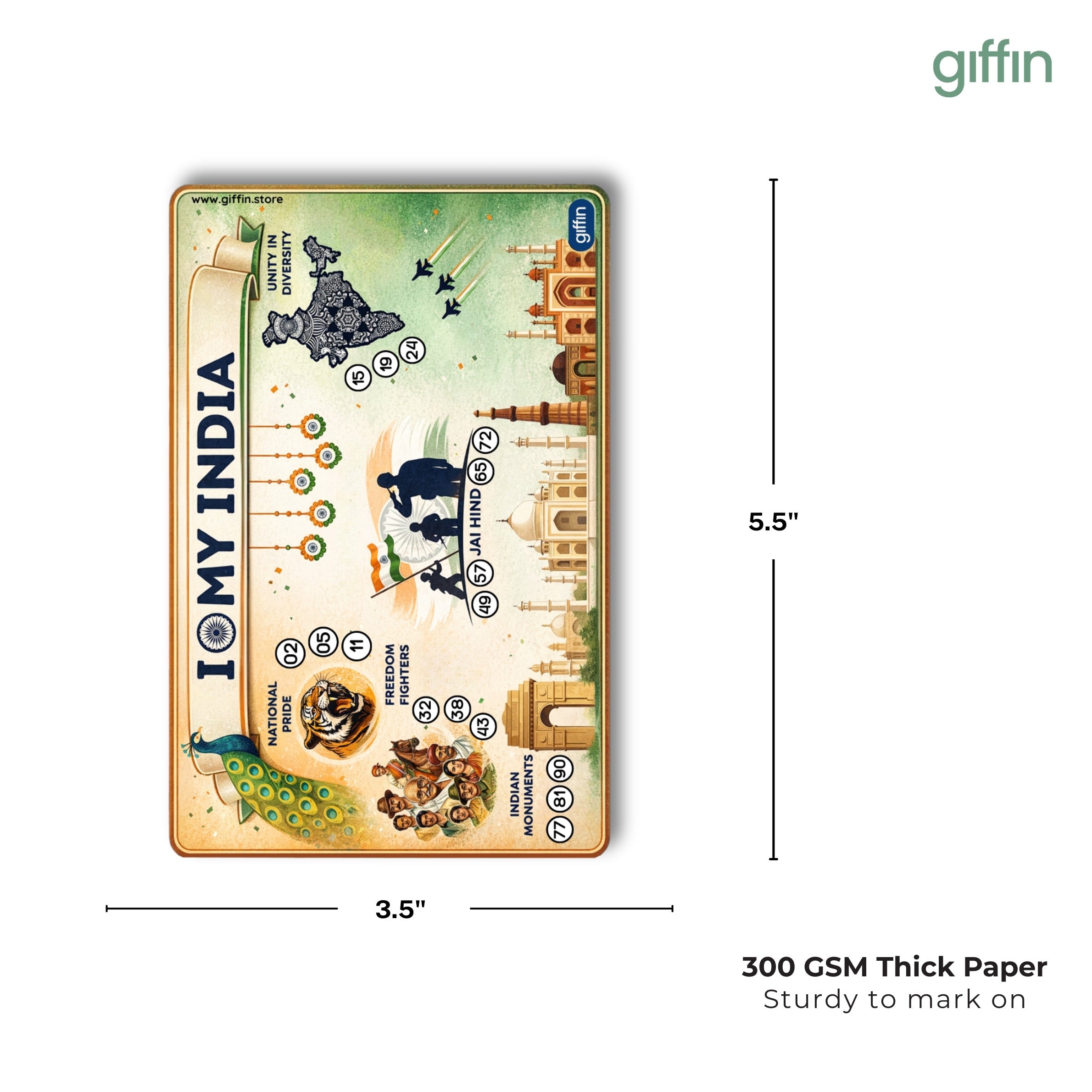 Patriotic India Tambola Tickets | Republic Day and Independence Day