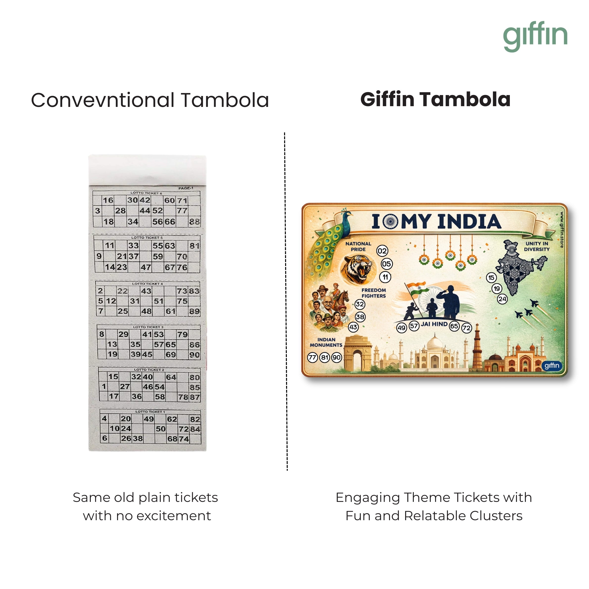 Patriotic India Tambola Tickets | Republic Day and Independence Day