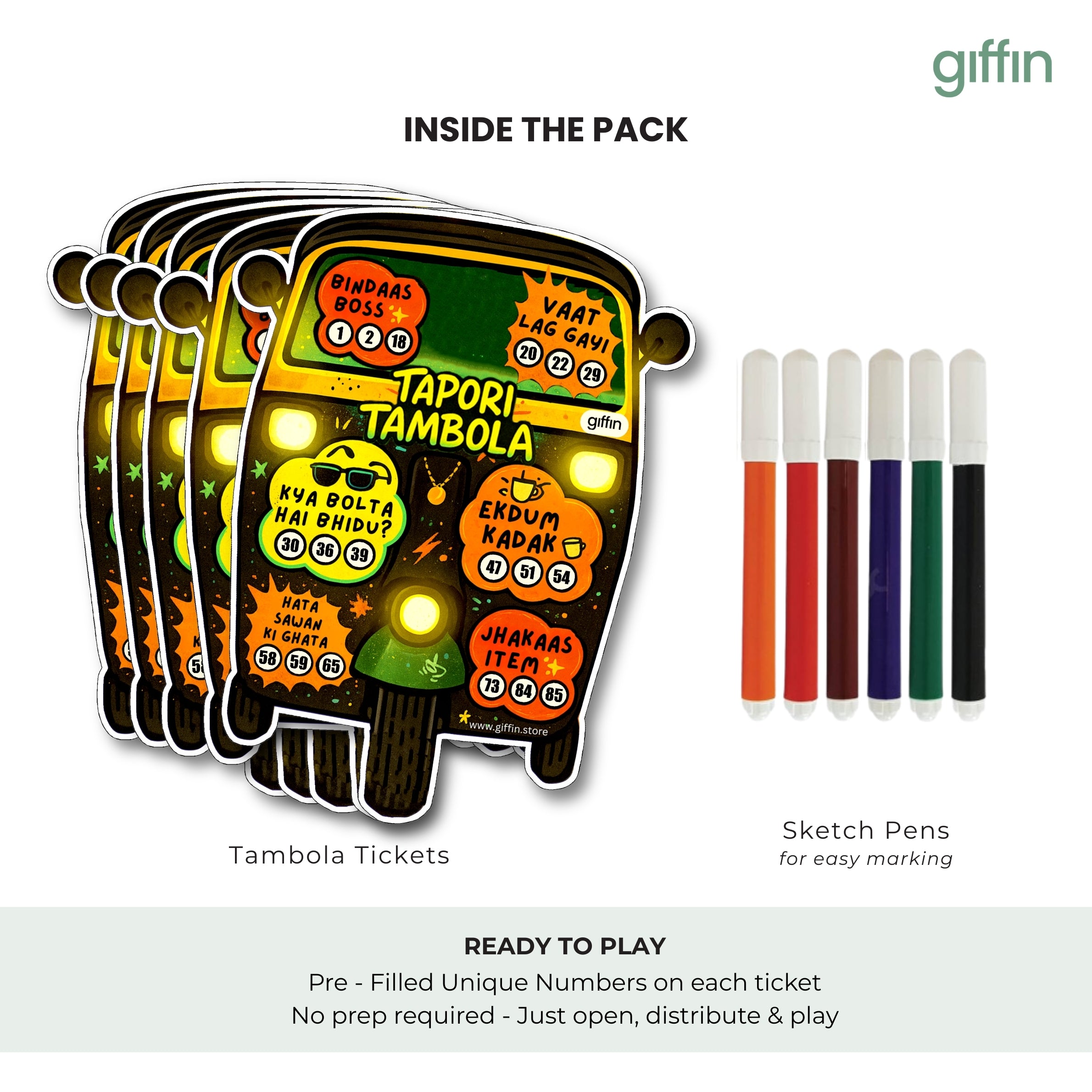 Tapori Theme Tambola Tickets