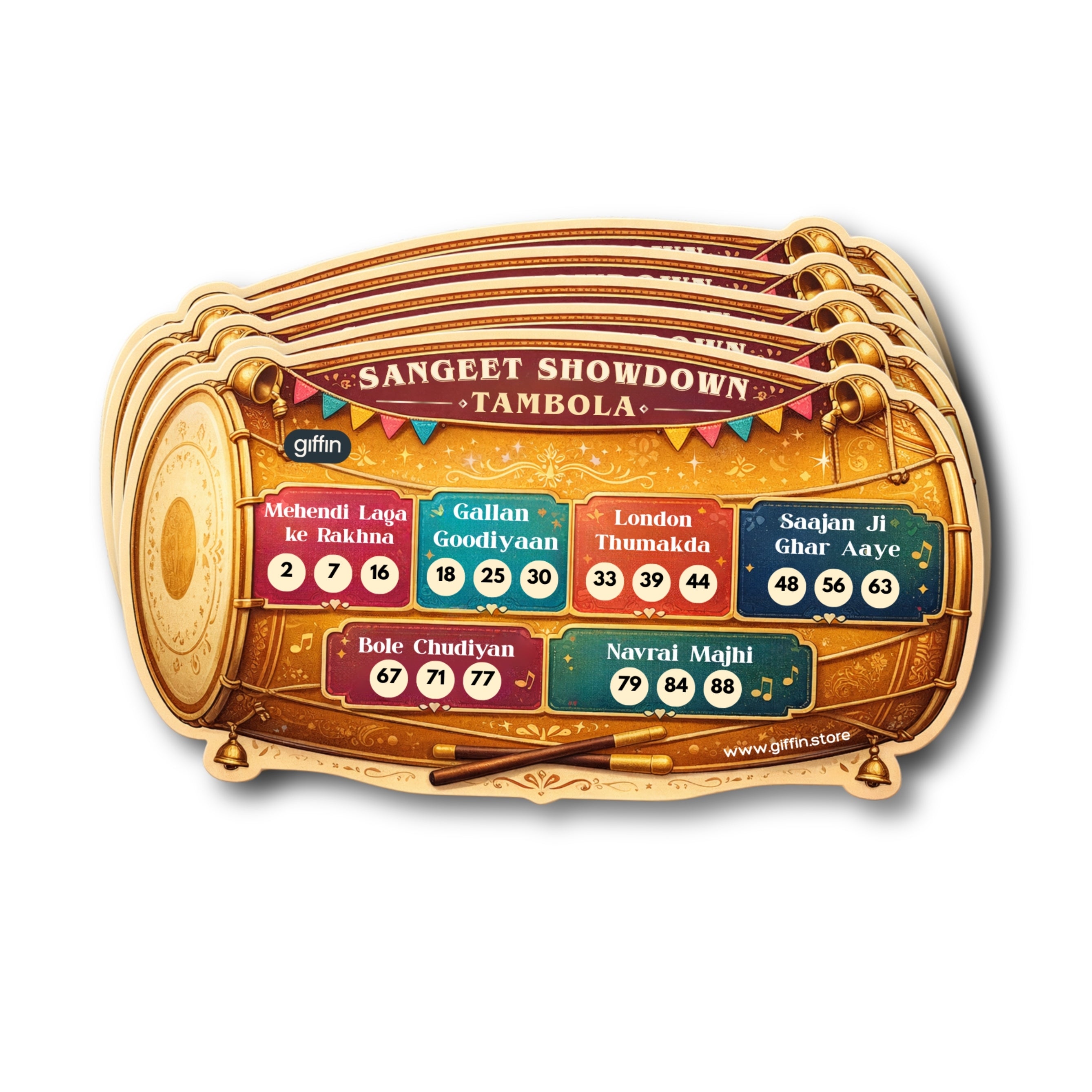 Sangeet Showdown Tambola Tickets – Wedding & Mehendi Party Game