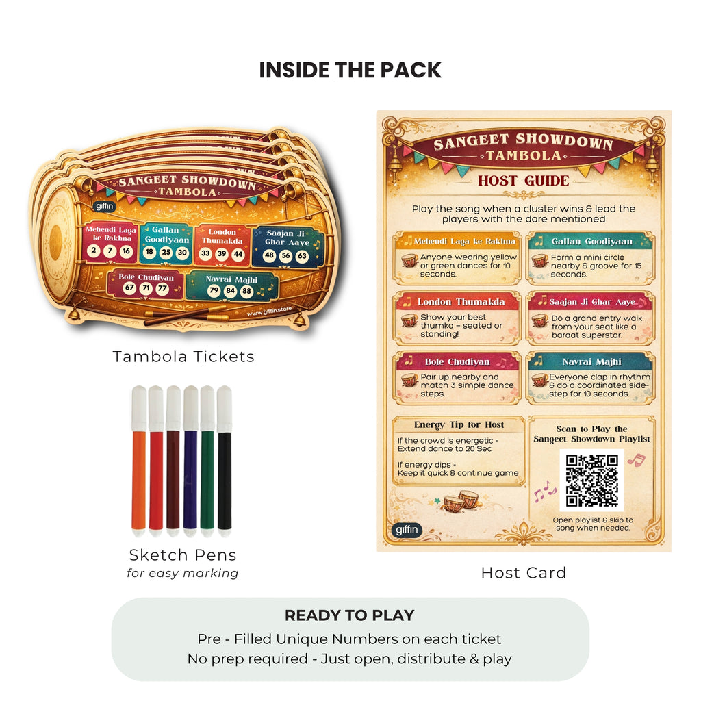 Sangeet Showdown Tambola Tickets – Wedding & Mehendi Party Game
