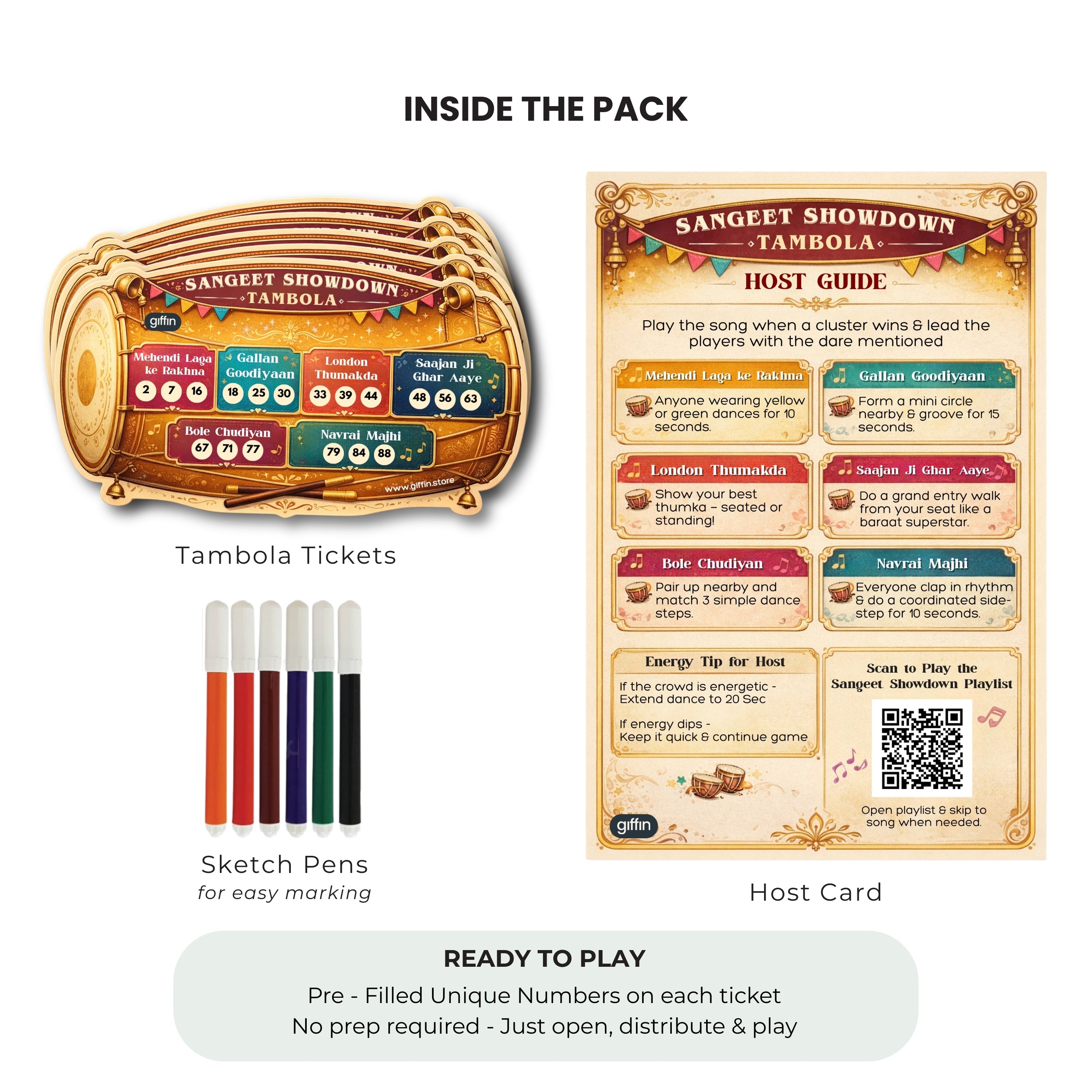 Sangeet Showdown Tambola Tickets – Wedding & Mehendi Party Game