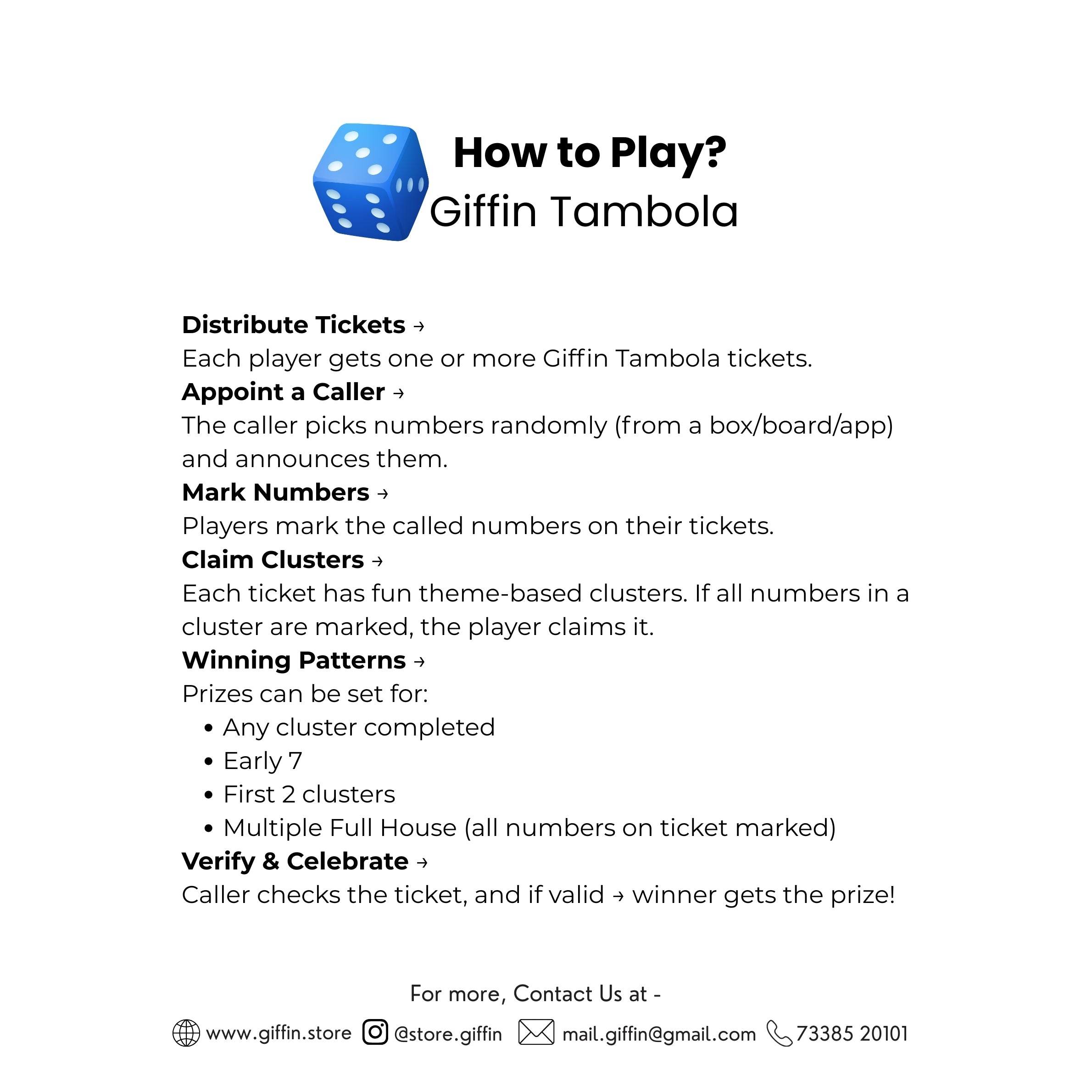 Giffin Summer Break Bash Tambola Tickets | Summer Theme Housie Game for Pool Party, Holiday Party, Birthday & Family Game Night