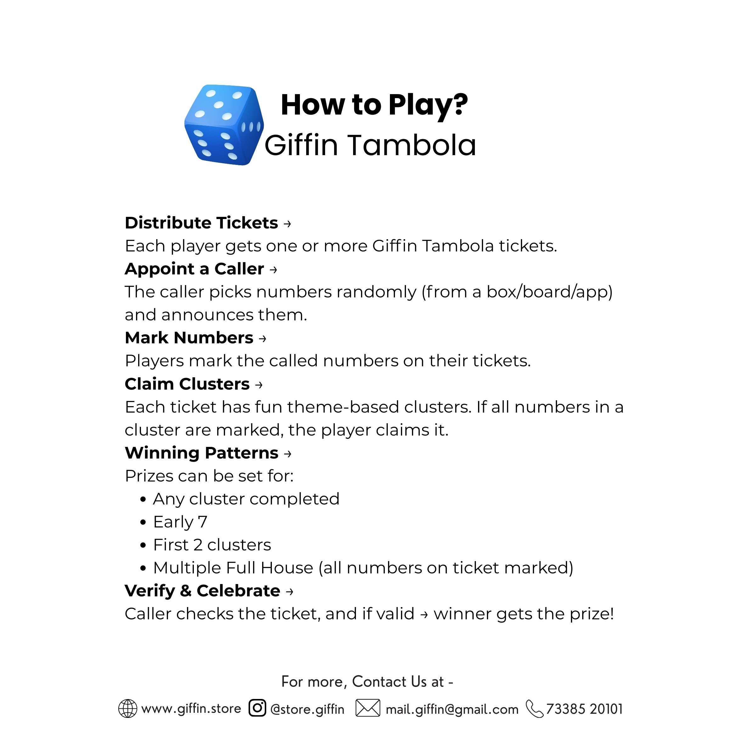 Giffin Scoops of Summer Tambola Tickets | Ice Cream Summer Theme Housie Game for Birthday Party, Kids Party, Kitty Party & Family Game Night