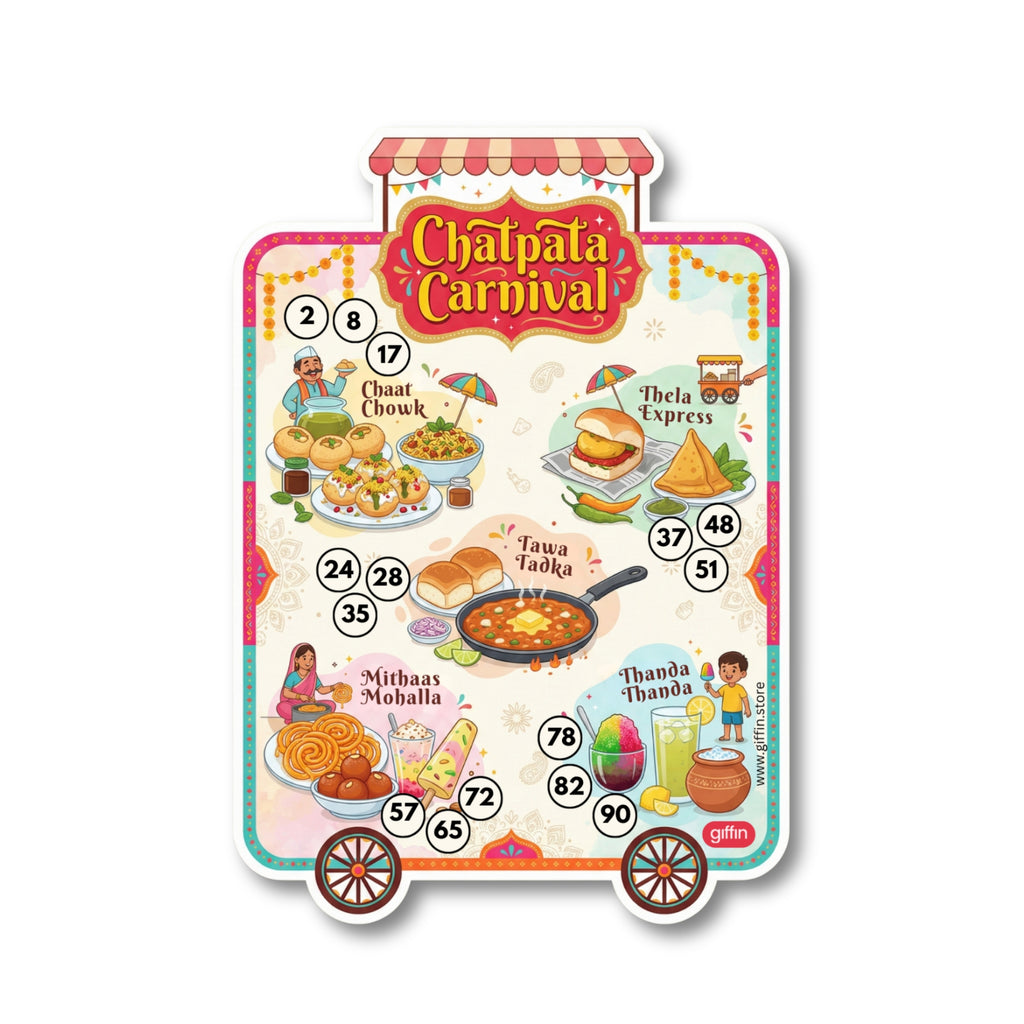 Chatpata Carnival Tambola Tickets – Indian Street Food Theme