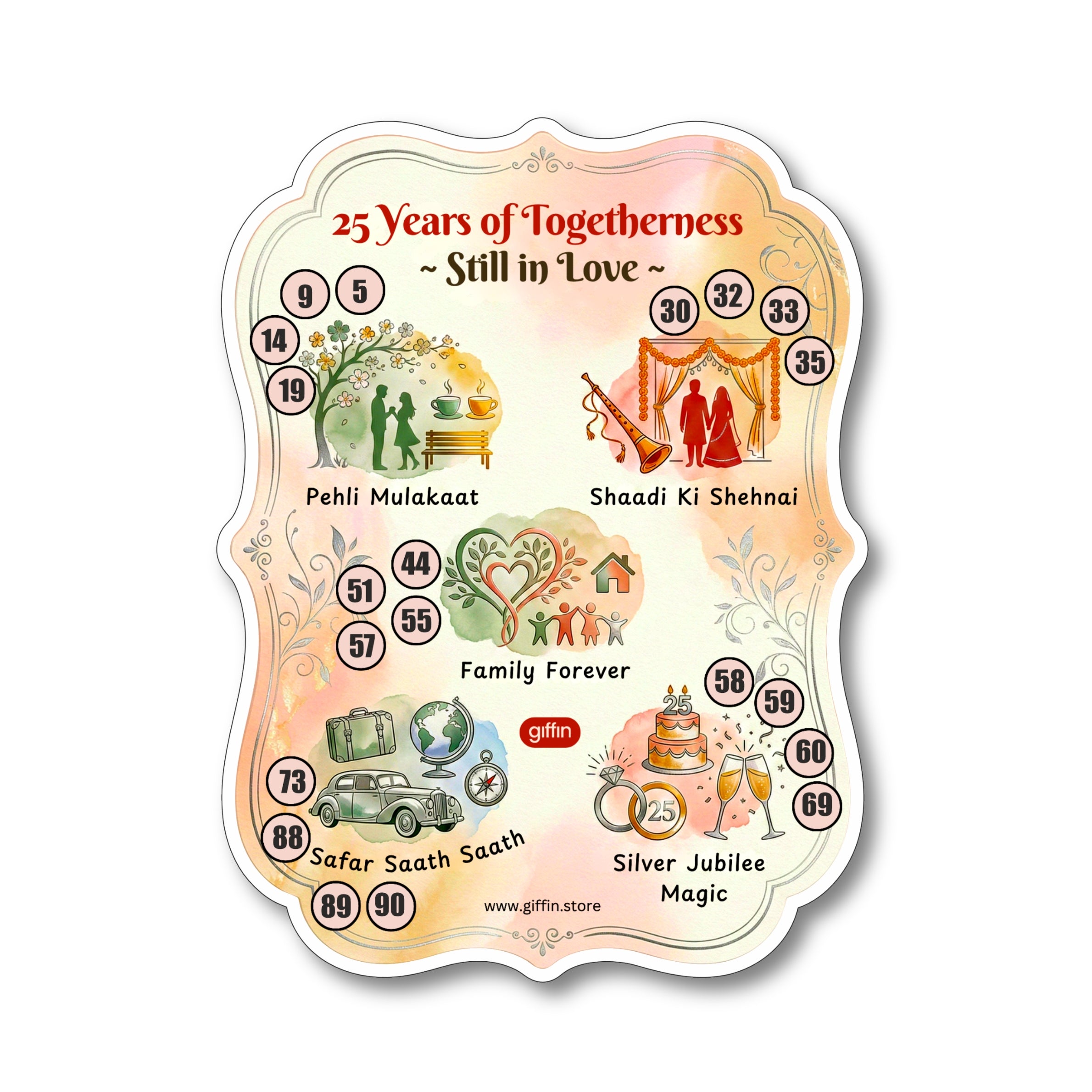 25 Years of Togetherness Tambola Tickets