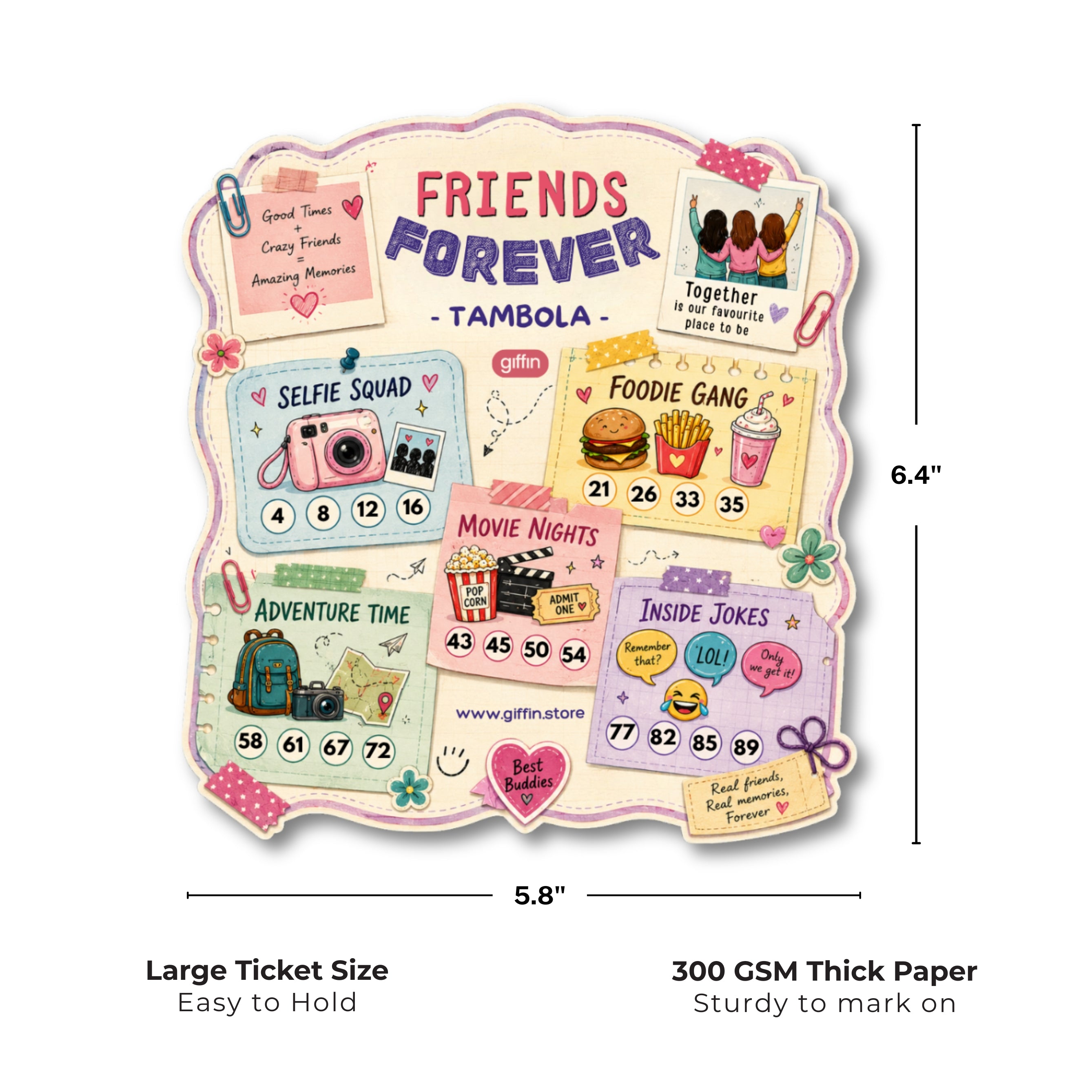 Friends Forever | Friendship Day Tambola Tickets