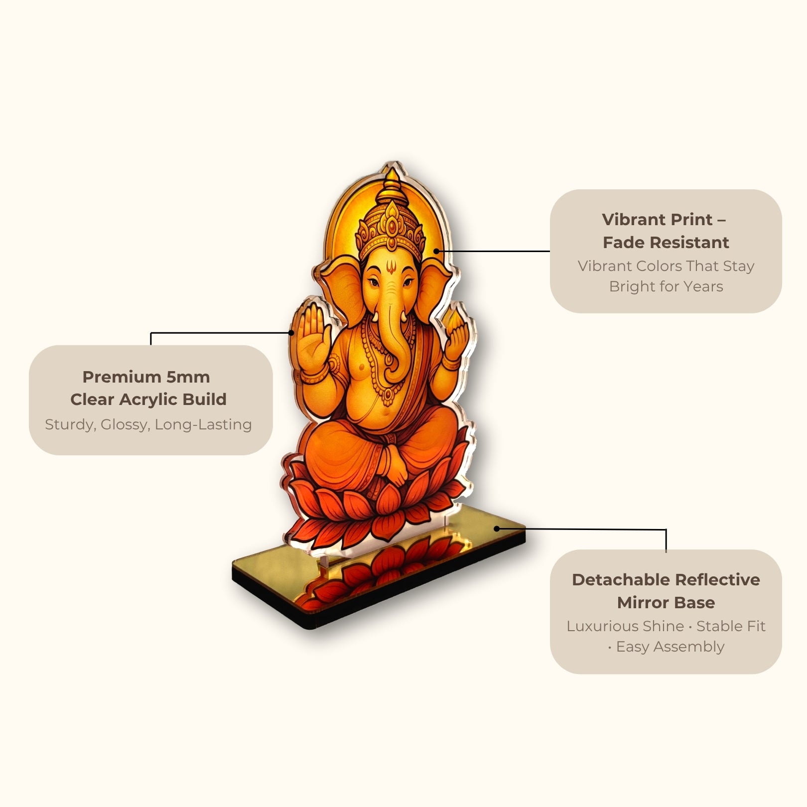 Lord Ganesha Acrylic Idol